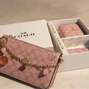 Coach Blush Pink Wristlet and Wallet Set
